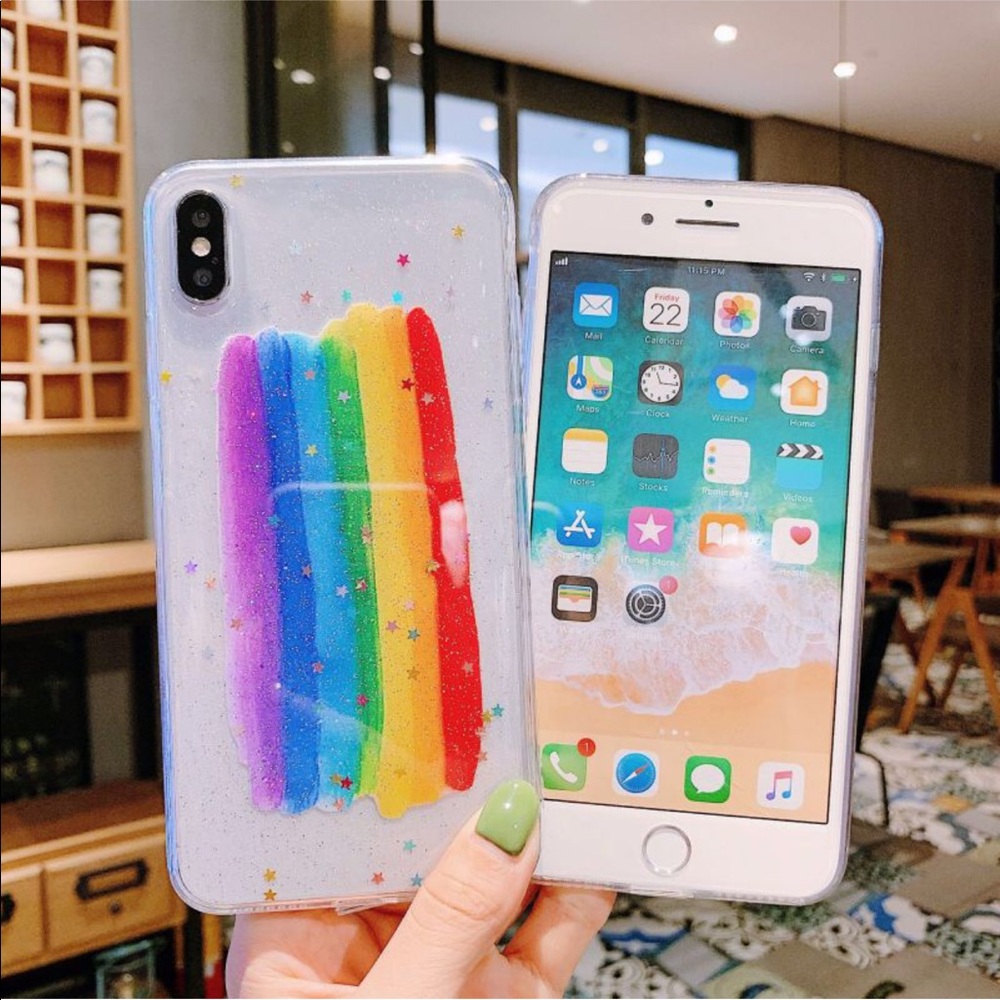 LAST ONE Rainbow and Glitter iPhone Case